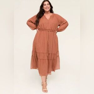 Lane Bryant Terracotta Long Sleeve Dress